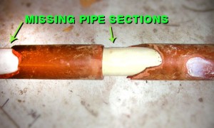 Missing pipe sections