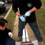 Preparing the liner to be installed into the sewer in Washington DC