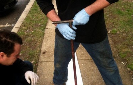 Preparing the liner to be installed into the sewer in Washington DC