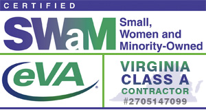 Certified Small Women and Minority Owned, Member EVA, Class A Contractor Logos